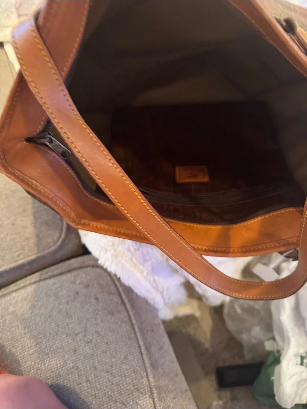 Etro  Paisley Leather Tote with Tan Trim